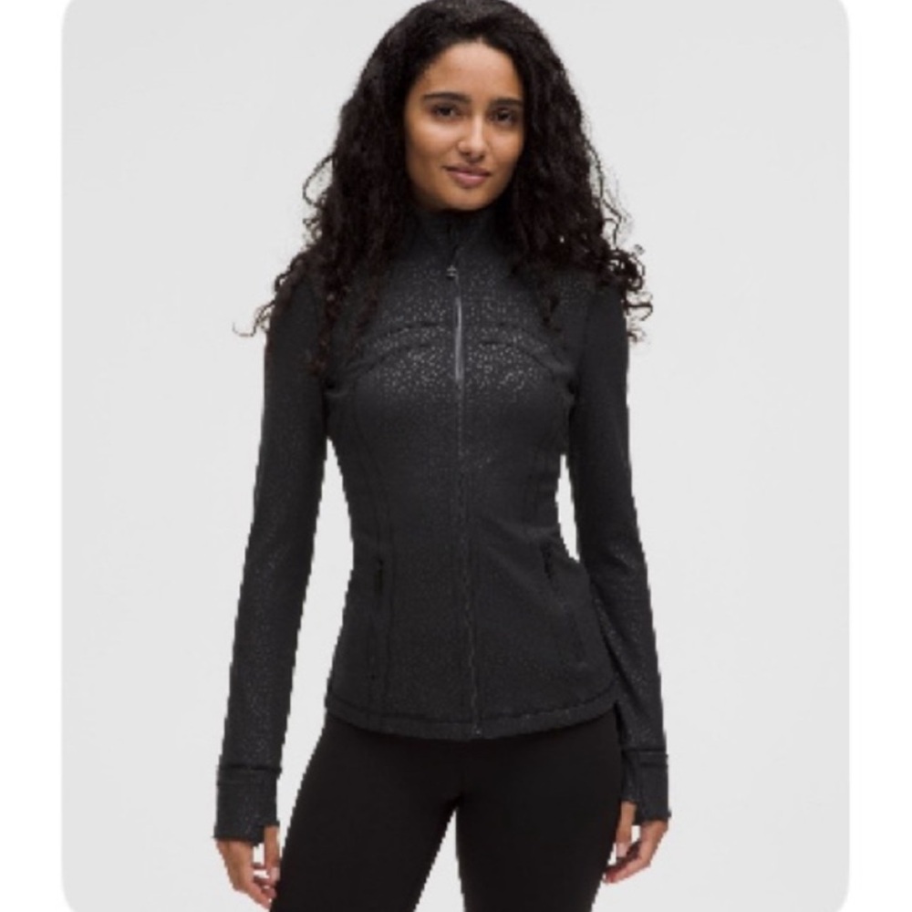 Size 10 Lululemon Black Leopard Daisy Define Jacket Nulu